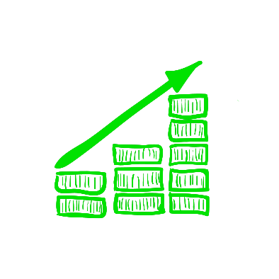 Icono crecimiento crecimiento de clientes